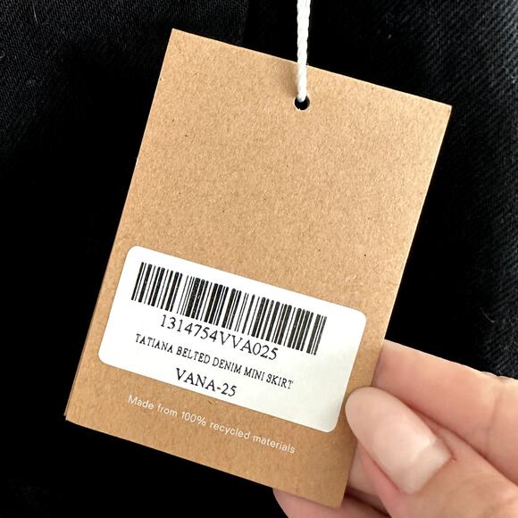 New Reformation Tatiana Belted Denim Mini Skirt - Picture 6 of 6